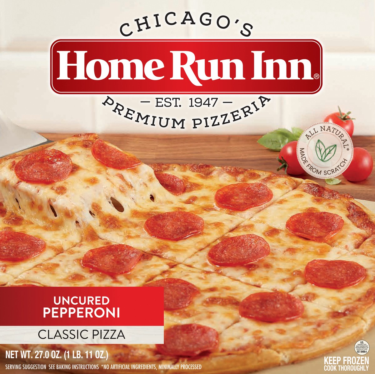 slide 3 of 9, Home Run Inn Uncured Pepperoni Pizza, 28 oz