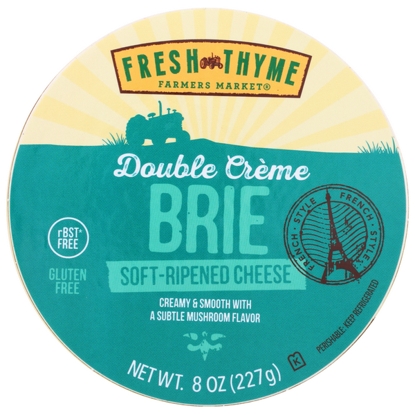 slide 1 of 1, Fresh Thyme Double Creme Brie Round, 8 oz