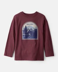 Oshkosh Boys Take A Hike Mountain Long-Sleeve Graphic Tee - Maroon Maroon M