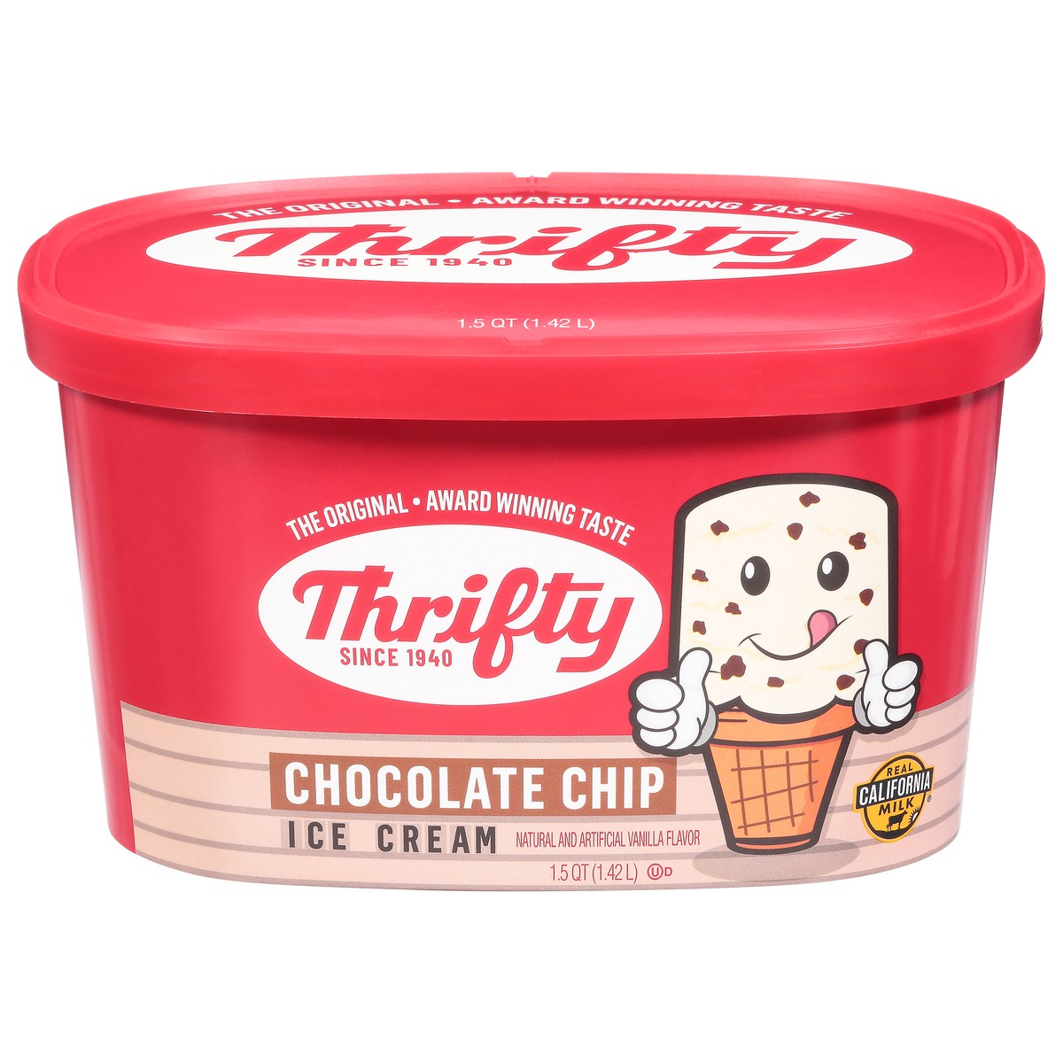 slide 1 of 14, Thrifty Chocolate Chip Ice Cream 1.5 qt, 1.5 qt