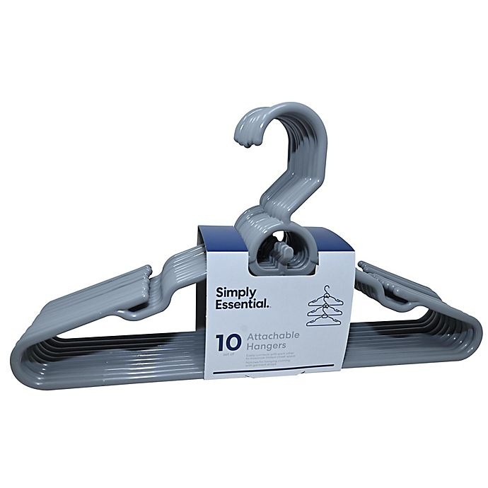 slide 1 of 3, Simply Essential Attachable Hangers - White, 10 ct