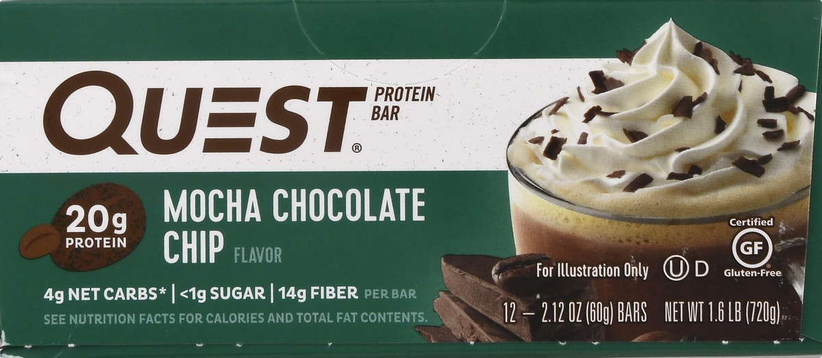 slide 2 of 13, Quest Mocha Chocolate Chip Flavor Protein Bar 12 ea, 12 ct