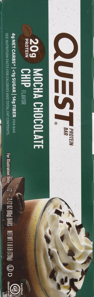 slide 12 of 13, Quest Mocha Chocolate Chip Flavor Protein Bar 12 ea, 12 ct