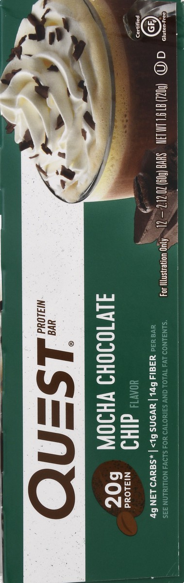 slide 13 of 13, Quest Mocha Chocolate Chip Flavor Protein Bar 12 ea, 12 ct