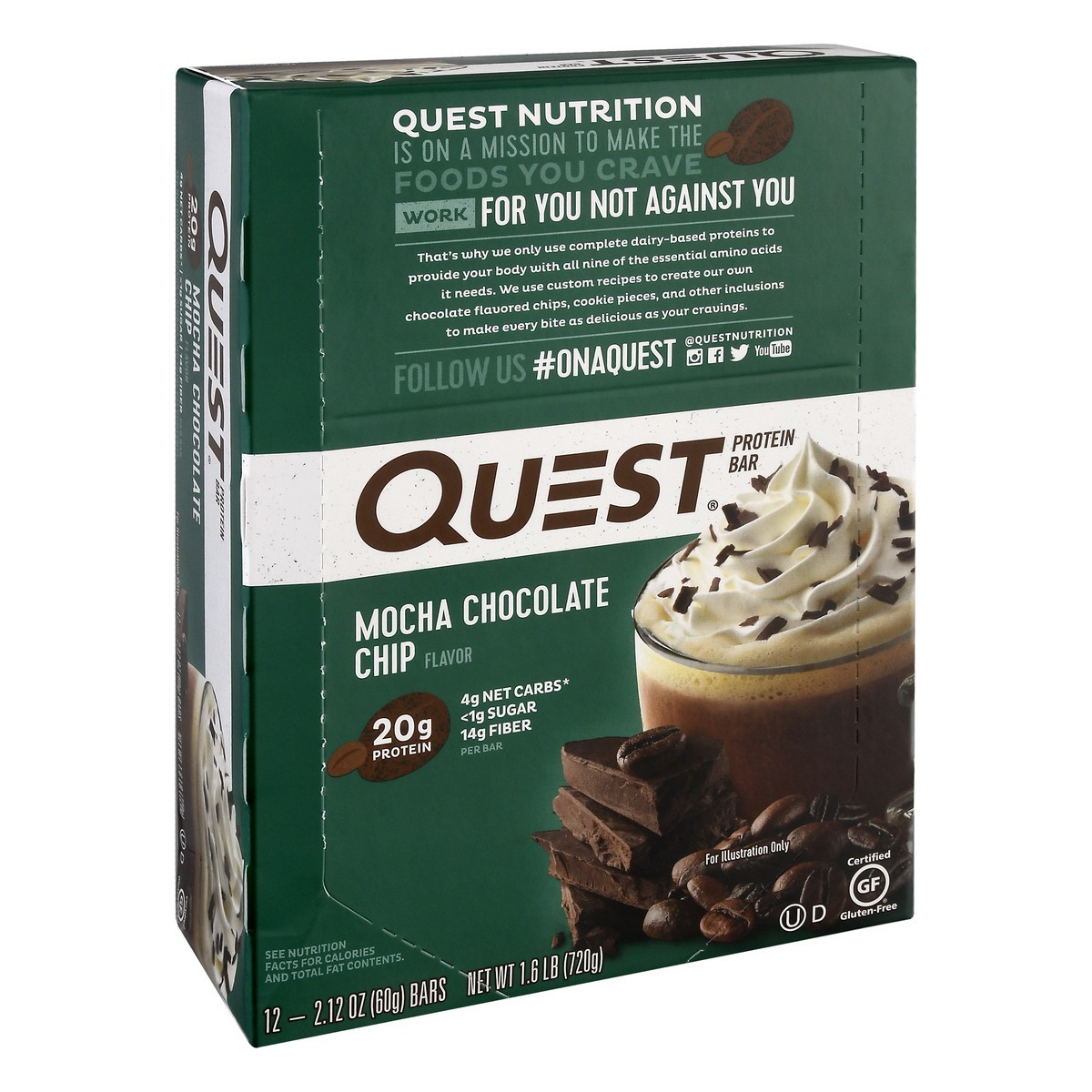 slide 7 of 13, Quest Mocha Chocolate Chip Flavor Protein Bar 12 ea, 12 ct