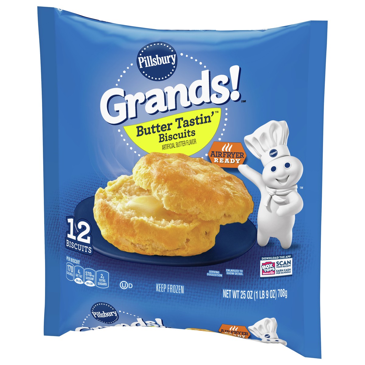 slide 3 of 9, Grands! Frozen Biscuits, Butter Tastin', 12 ct., 25 oz., 12 ct