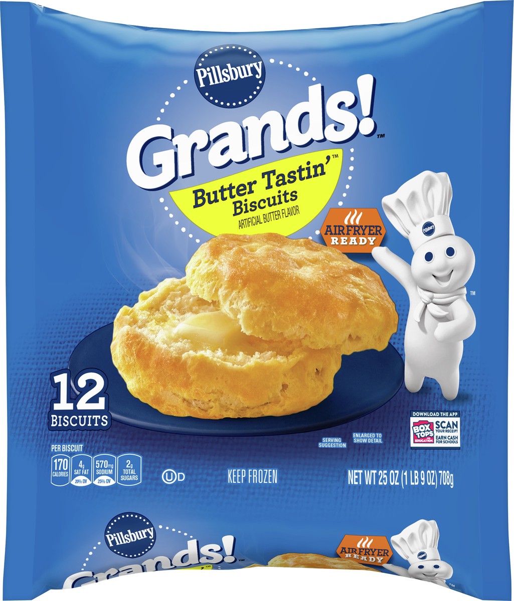 slide 5 of 9, Grands! Frozen Biscuits, Butter Tastin', 12 ct., 25 oz., 12 ct; 25 oz