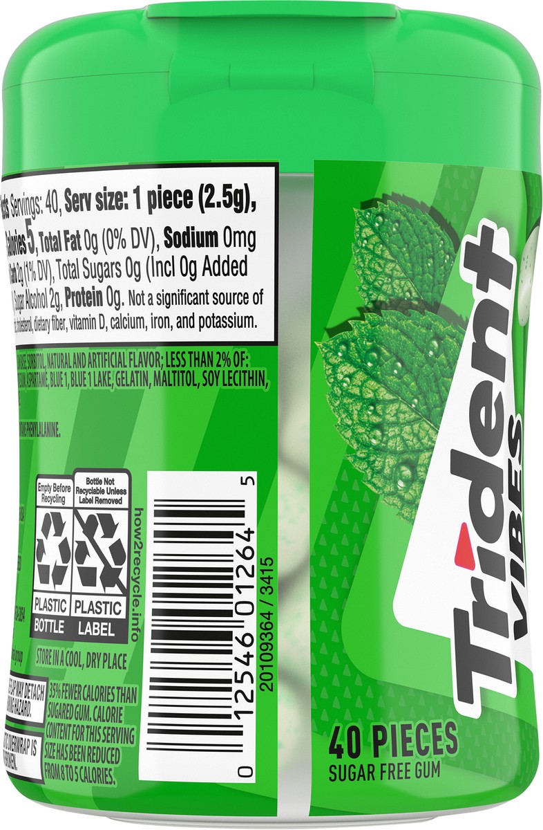 slide 5 of 9, Trident Vibes Spearmint Rush Sugar Free Gum, 40 Pieces, 40 ct