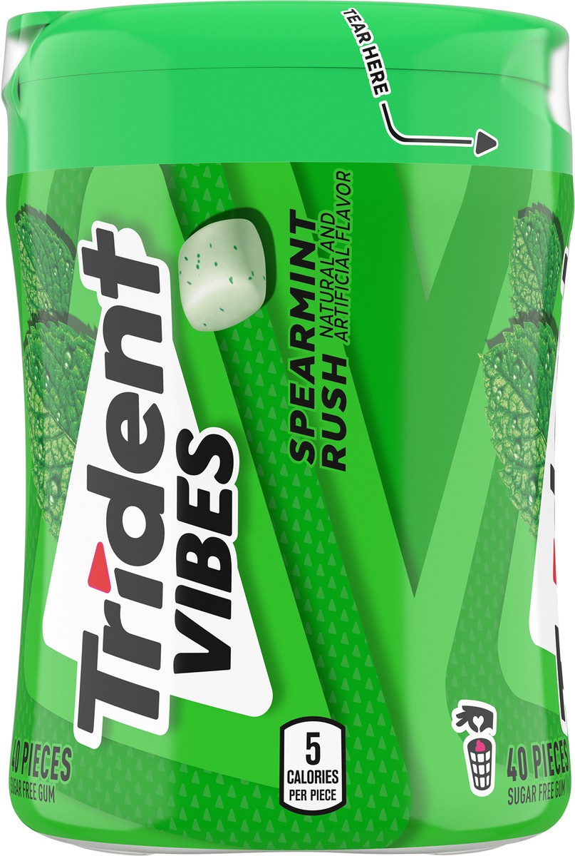 slide 7 of 9, Trident Vibes Spearmint Rush Sugar Free Gum, 40 Pieces, 40 ct