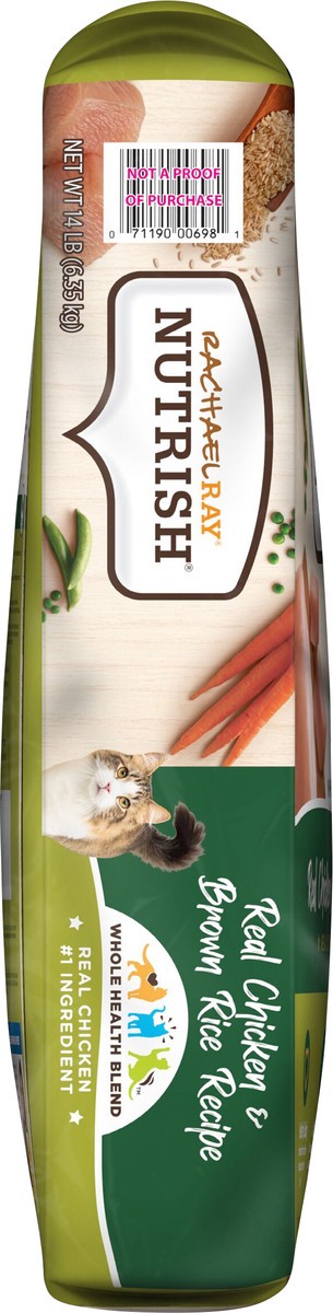 slide 8 of 8, Rachael Ray Nutrish Real Chicken & Brown Rice Recipe, Dry Cat Food, 14 lb. Bag, 14 lb