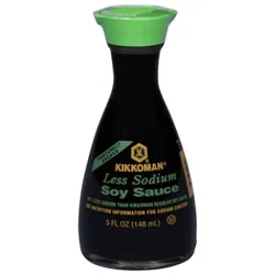 Kikkoman Soy Sauce Traditionally Brewed Less Sodium Non Gmo - 5 Fl. Oz.