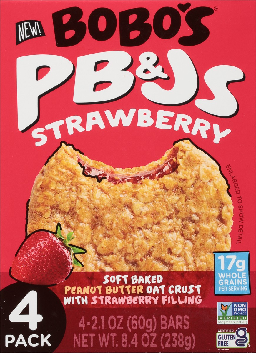 slide 12 of 13, Bobo's Strawberry PB&Js 4 - 2.1 oz Bars, 4 ct