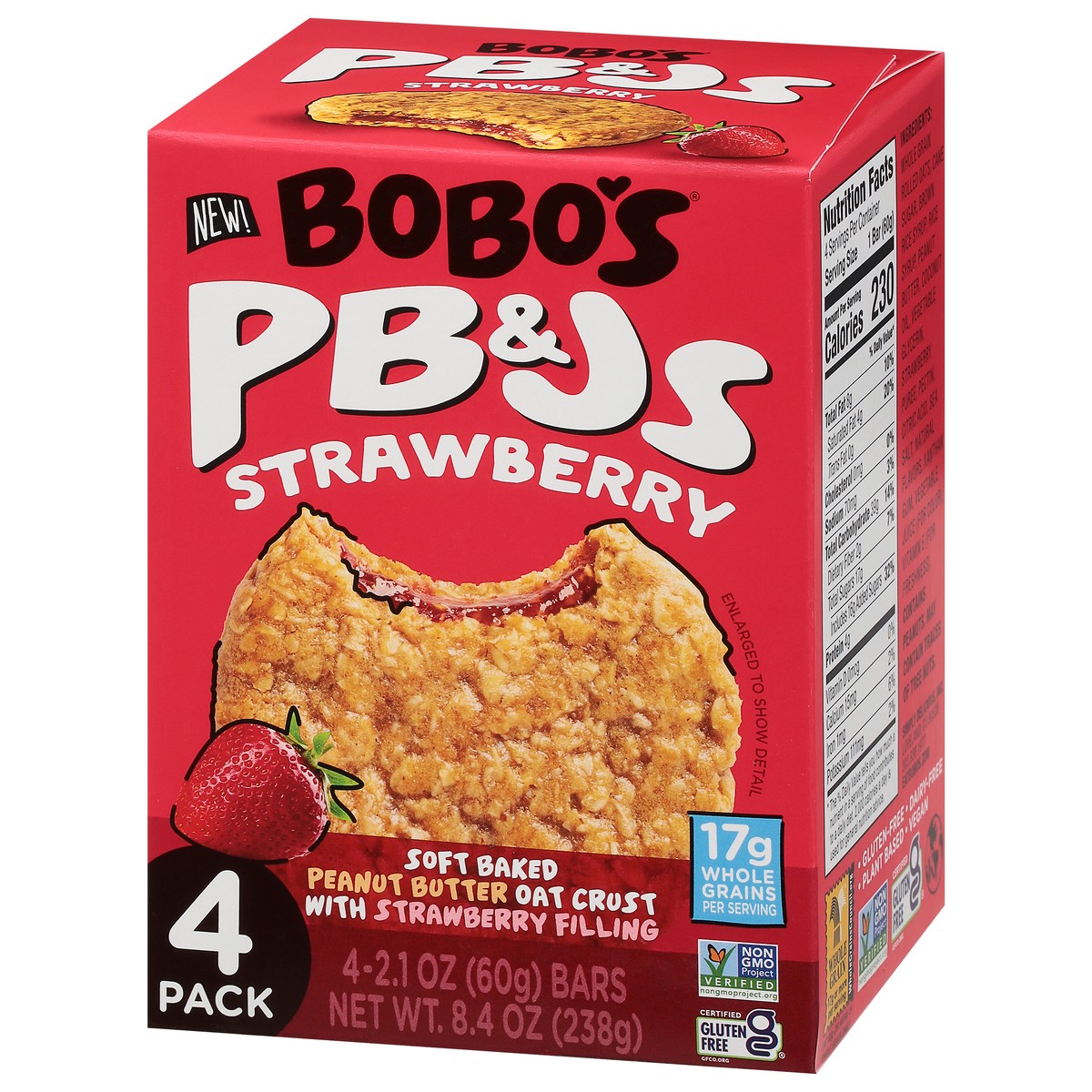slide 3 of 13, Bobo's Strawberry PB&Js 4 - 2.1 oz Bars, 4 ct