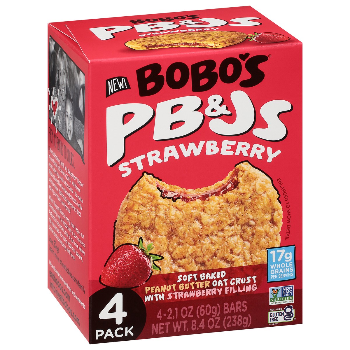 slide 11 of 13, Bobo's Strawberry PB&Js 4 - 2.1 oz Bars, 4 ct