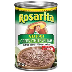 Rosarita No Fat Refried Beans With Green Chile And Lime - 16 Oz