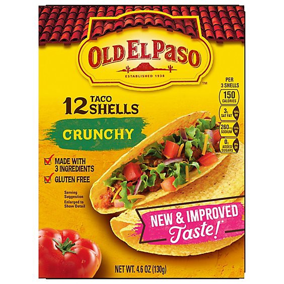 slide 1 of 1, Old El Paso Taco Shells Crunchy Box 12 Count - 4.6 Oz, 4.6 oz