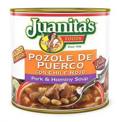 Juanitas Foods Soup Pozole Pork & Hominy Can - 25 Oz