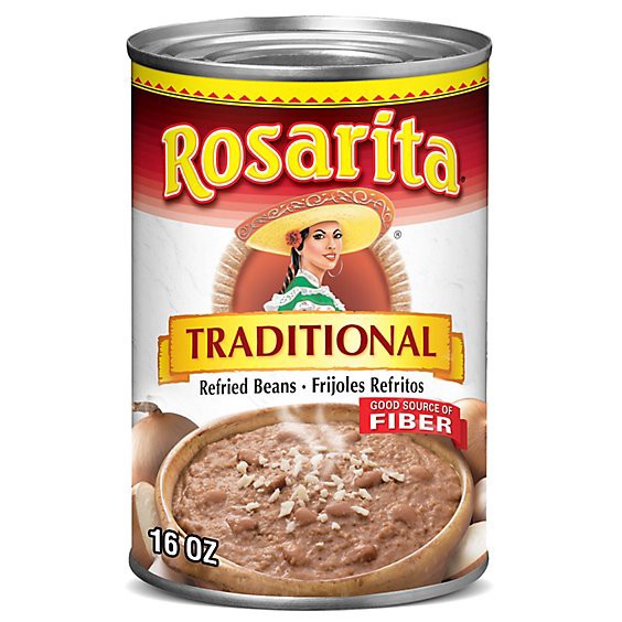 slide 1 of 1, Rosarita Traditional Refried Beans - 16 Oz, 16 oz