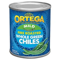Ortega Green Chiles Whole Fire Roasted Mild Can - 27 Oz
