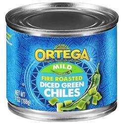 Ortega Green Chiles Diced Fire Roasted Mild Can - 7 Oz