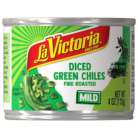 slide 1 of 1, La Victoria Green Chiles Diced Fire Roasted Mild Can - 4 Oz, 4 oz
