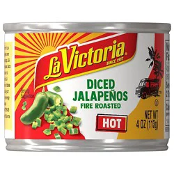 La Victoria Jalapenos Diced Fire Roasted Hot Can - 4 Oz