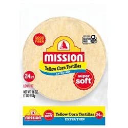 Mission Super Soft Extra Thin Yellow Corn Tortillas - 24 Count