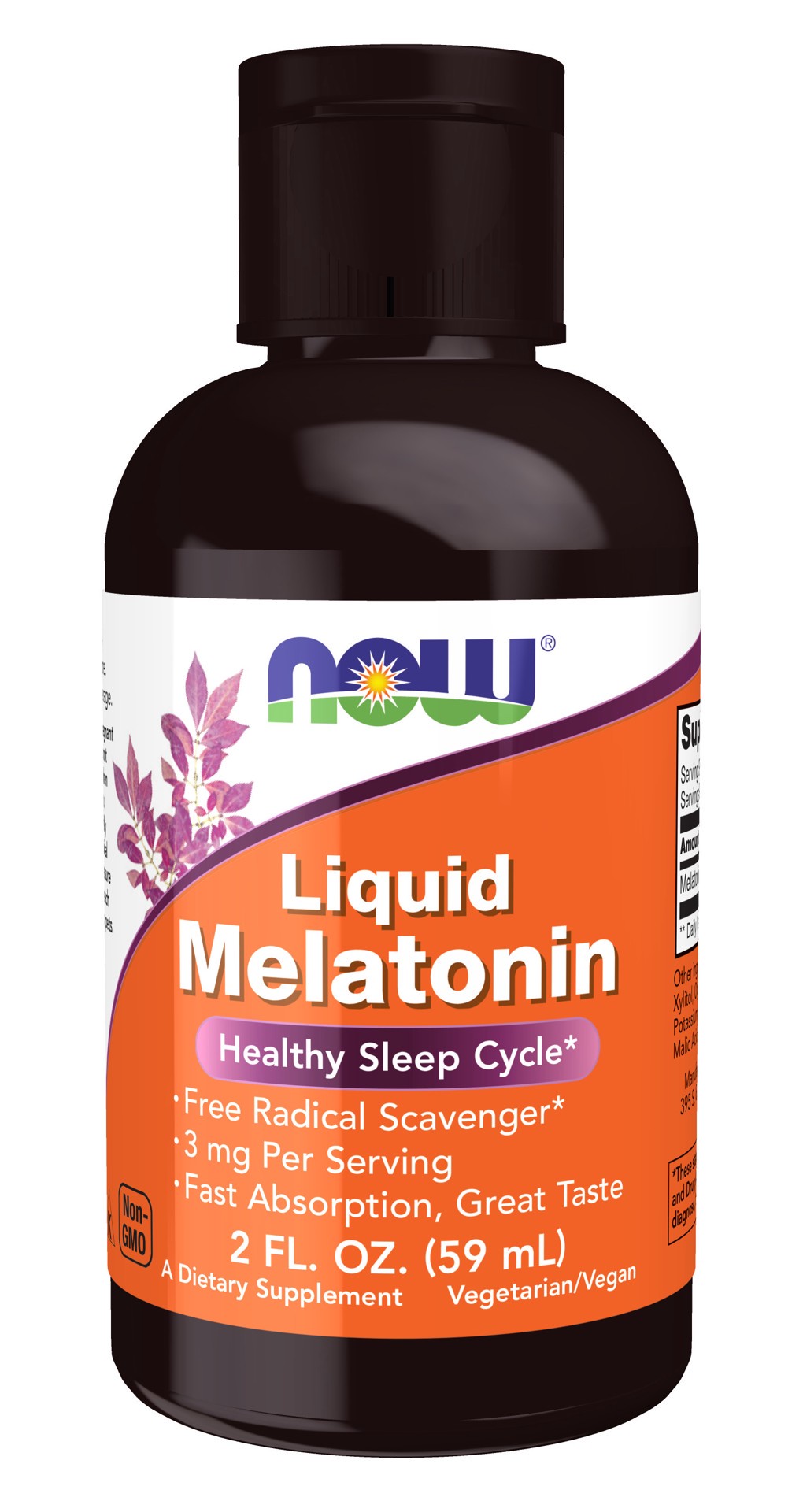 slide 1 of 1, NOW Supplements Liquid Melatonin - 2 fl. oz., 2 fl oz