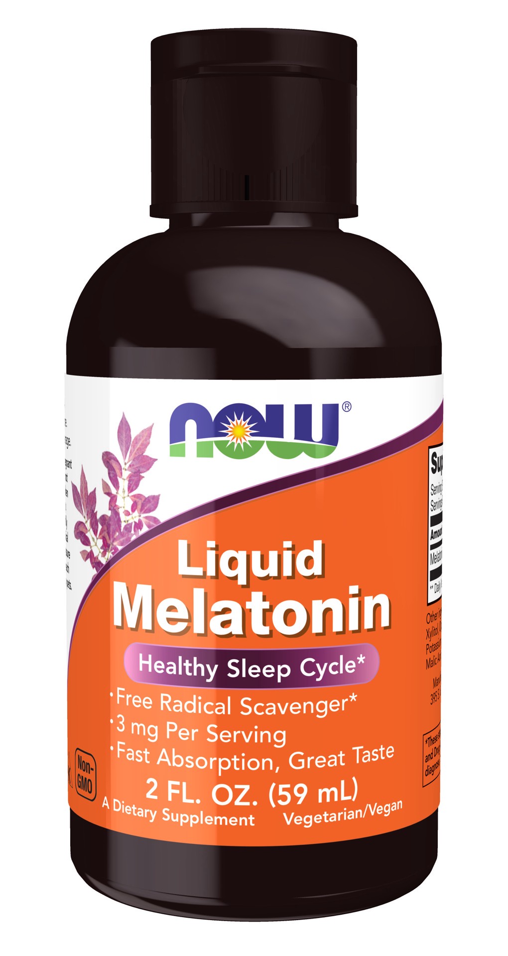 slide 1 of 1, NOW Liquid Melatonin - 2 fl. oz., 2 fl oz