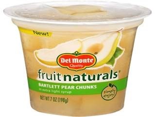 slide 1 of 9, Del Monte Bartlett Pear Chunks in Extra Light Syrup 7 oz, 7 oz