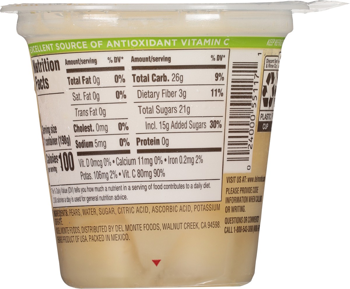 slide 8 of 9, Del Monte Bartlett Pear Chunks in Extra Light Syrup 7 oz, 7 oz