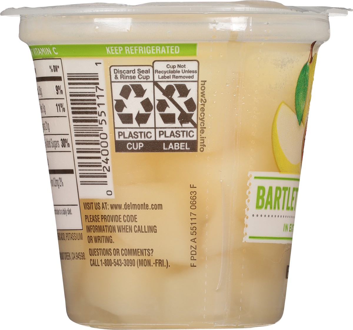 slide 6 of 9, Del Monte Bartlett Pear Chunks in Extra Light Syrup 7 oz, 7 oz