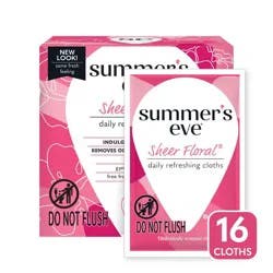 Summer's Eve Sheer Floral 5-in-1 Feminine Wipes - 16ct