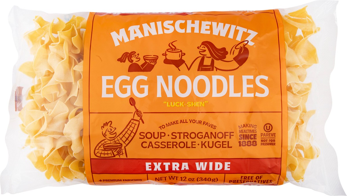 slide 6 of 9, Manischewitz Extra Wide Egg Noodles - 12 Oz, 12 oz