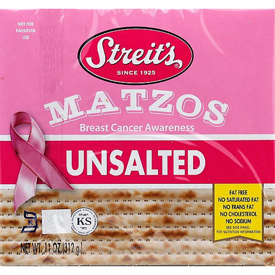 slide 1 of 3, Streits Unsalted Matzo - 11 Oz, 11 oz