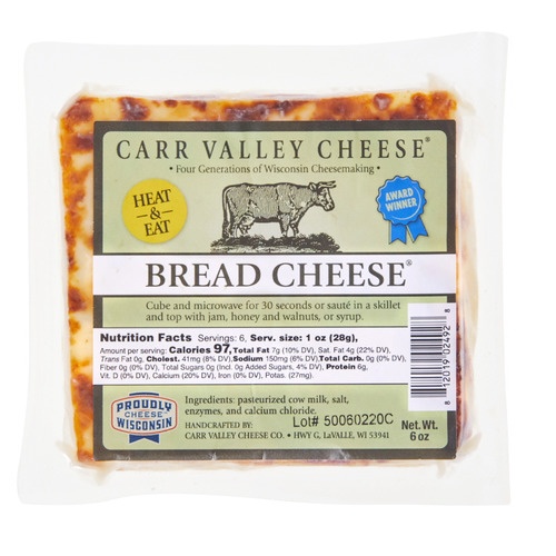 slide 1 of 1, Carr Valley Cheese® Bread Cheese®, 6 oz / 5 oz