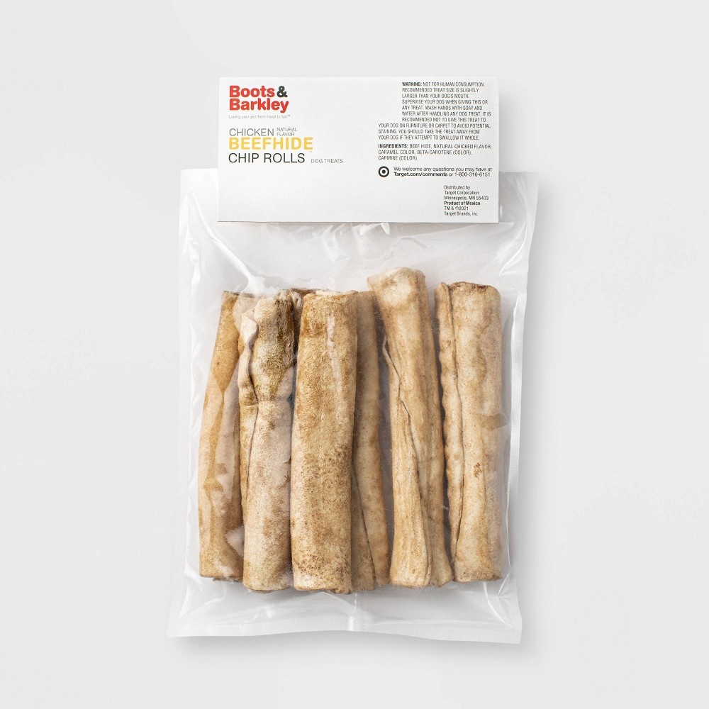 Chicken Flavored Beefhide Chip Rolls Rawhide Dog Treats Boots