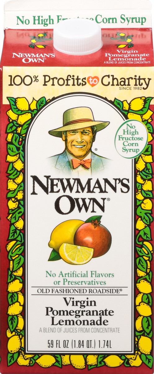 slide 6 of 9, Newman's Own Virgin Pomegranate Lemonade 59 fl oz Carton, 59 fl oz