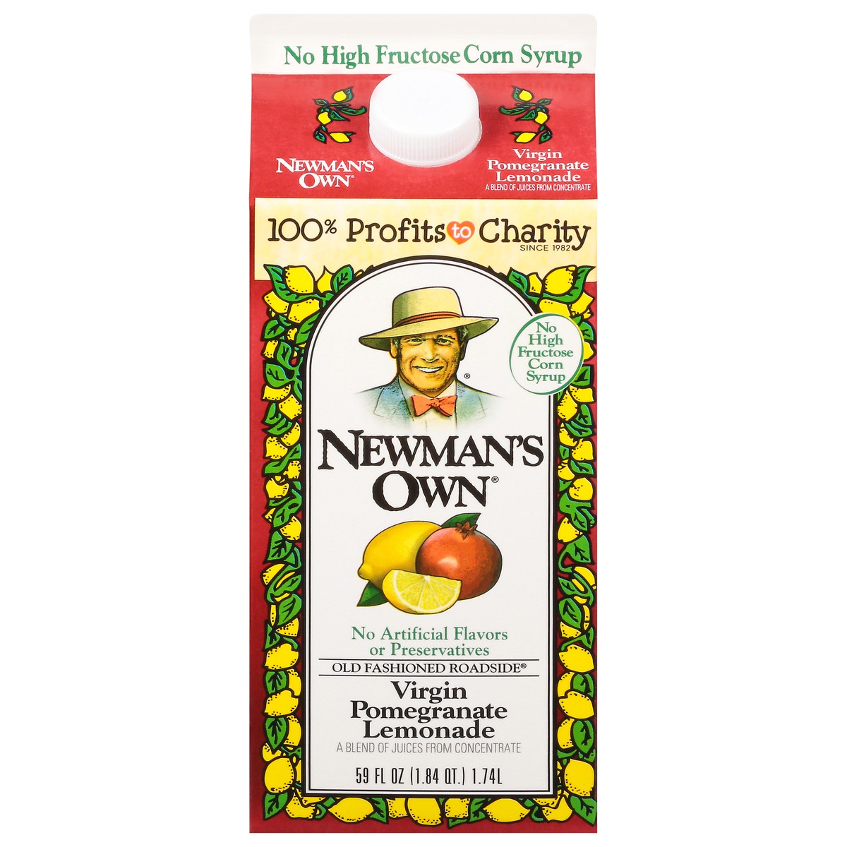 slide 1 of 9, Newman's Own Virgin Pomegranate Lemonade 59 fl oz Carton, 59 fl oz