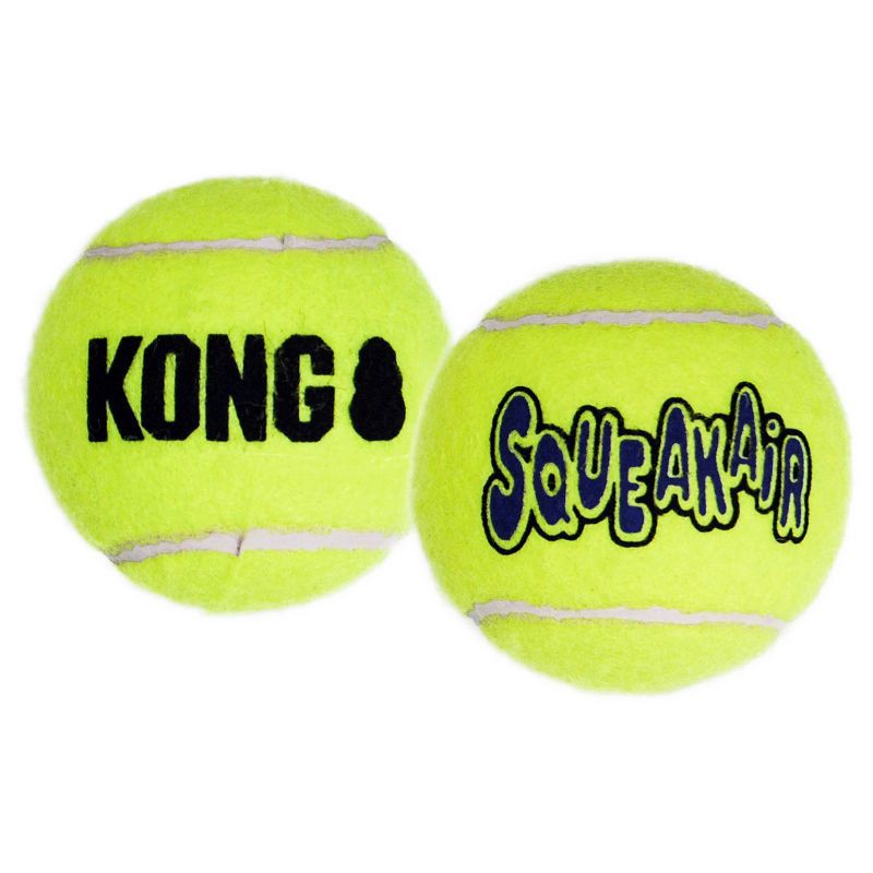 slide 2 of 3, KONG SqueakAir Tennis Ball Dog Toy - Yellow - L - 2ct, 2 ct