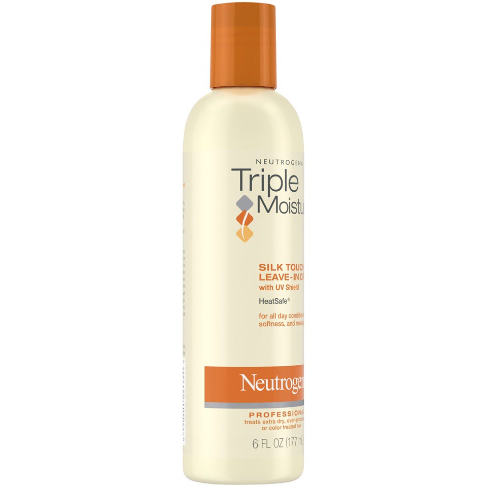 slide 6 of 6, Neutrogena Triple Moisture Silk Touch Leave-In Cream Conditioner for Extra Dry Hair, Damaged & Over-Processed Hair, Hydrating with Olive, Meadowfoam & Sweet Almond, 6 fl. oz, 6 fl oz