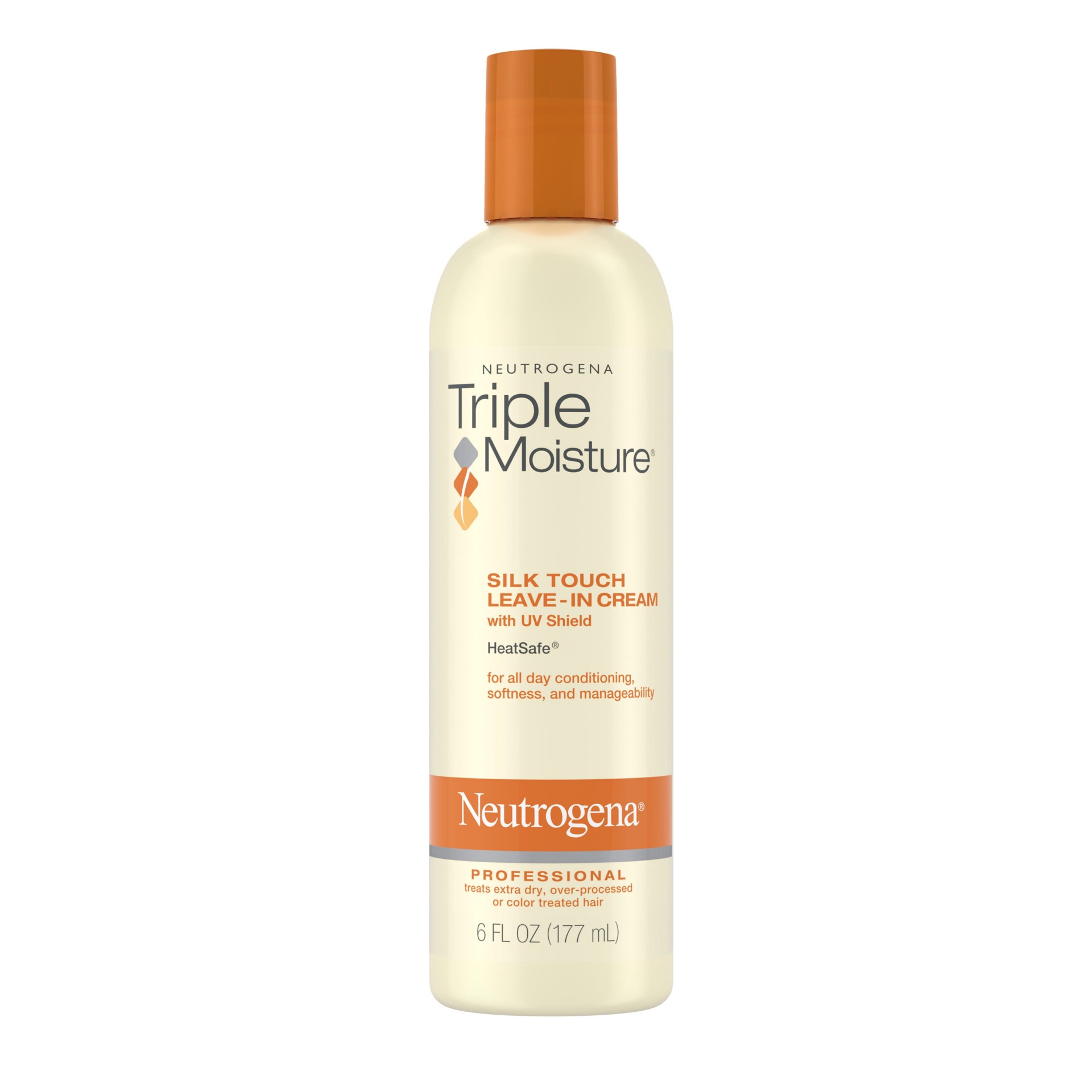 slide 1 of 6, Neutrogena Triple Moisture Silk Touch Leave-In Cream Conditioner for Extra Dry Hair, Damaged & Over-Processed Hair, Hydrating with Olive, Meadowfoam & Sweet Almond, 6 fl. oz, 6 fl oz