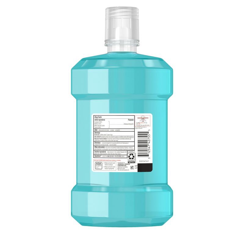 slide 2 of 16, Listerine Antiseptic Mouthwash for Bad Breath and Plaque Cool Mint - 1.5L, 1.5 liter