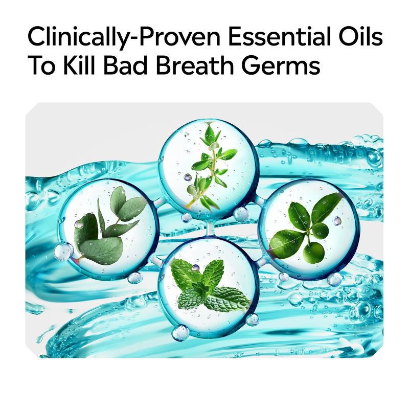 slide 9 of 10, Listerine Antiseptic Mouthwash for Bad Breath and Plaque Cool Mint - 1.5L, 1.5 liter