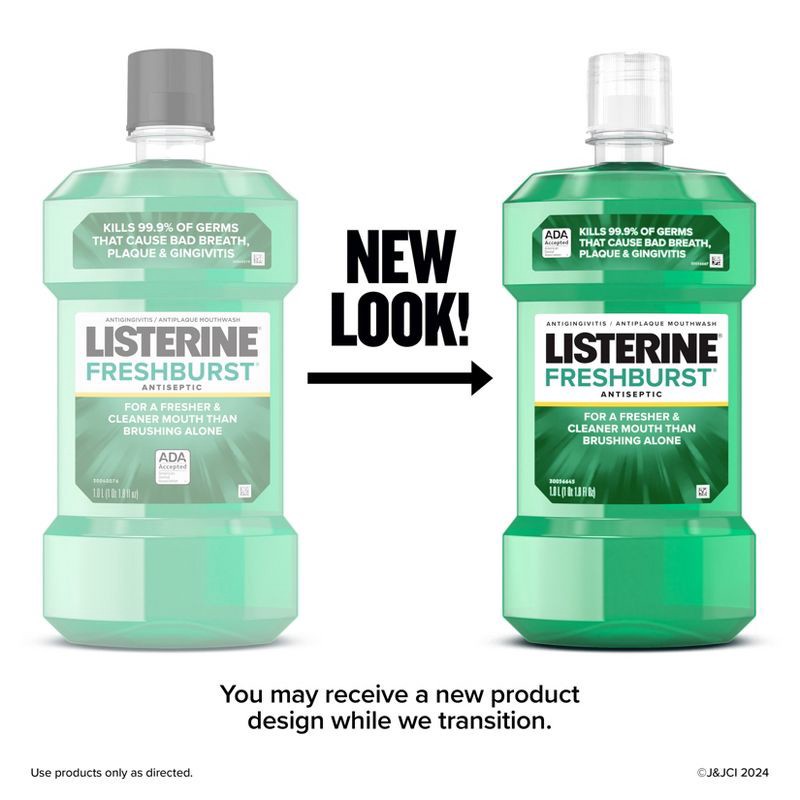 slide 3 of 10, Listerine Antiseptic Mouthwash for Bad Breath Freshburst - 1.5L, 1.5 liter