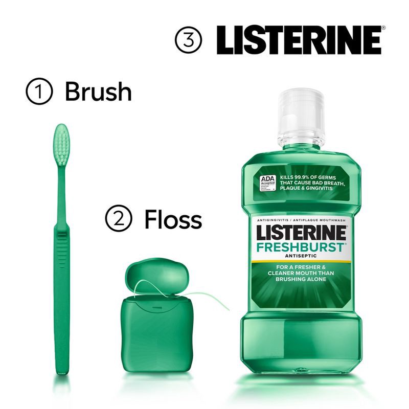 slide 8 of 10, Listerine Antiseptic Mouthwash for Bad Breath Freshburst - 1.5L, 1.5 liter