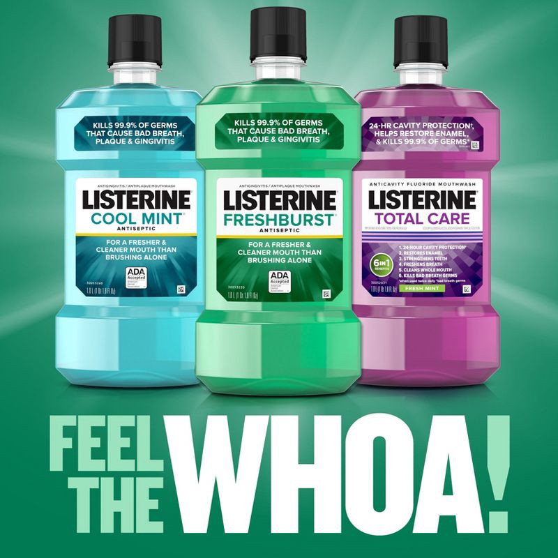 slide 9 of 11, Listerine Antiseptic Mouthwash for Bad Breath Freshburst - 1.5L, 1.5 liter