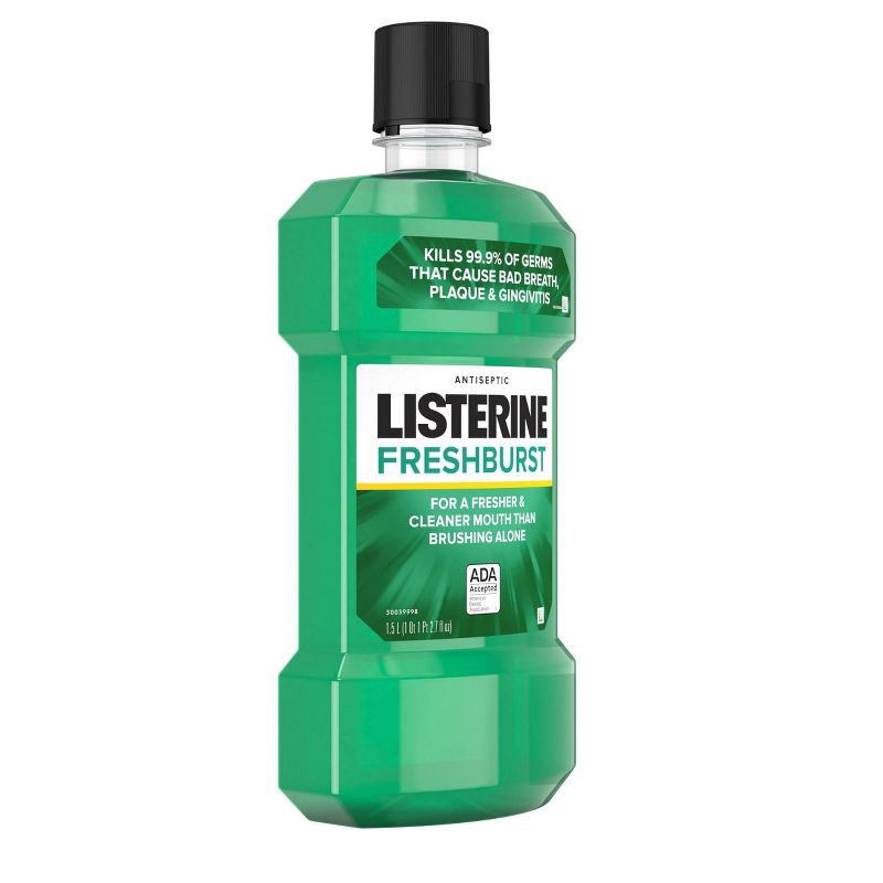 slide 10 of 11, Listerine Antiseptic Mouthwash for Bad Breath Freshburst - 1.5L, 1.5 liter