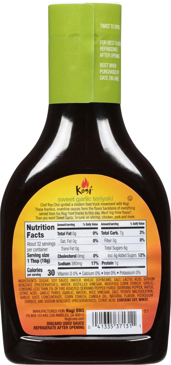 slide 6 of 9, Kogi Sweet Garlic Teriyaki Marinade and Sauce 16 fl oz, 16 fl oz