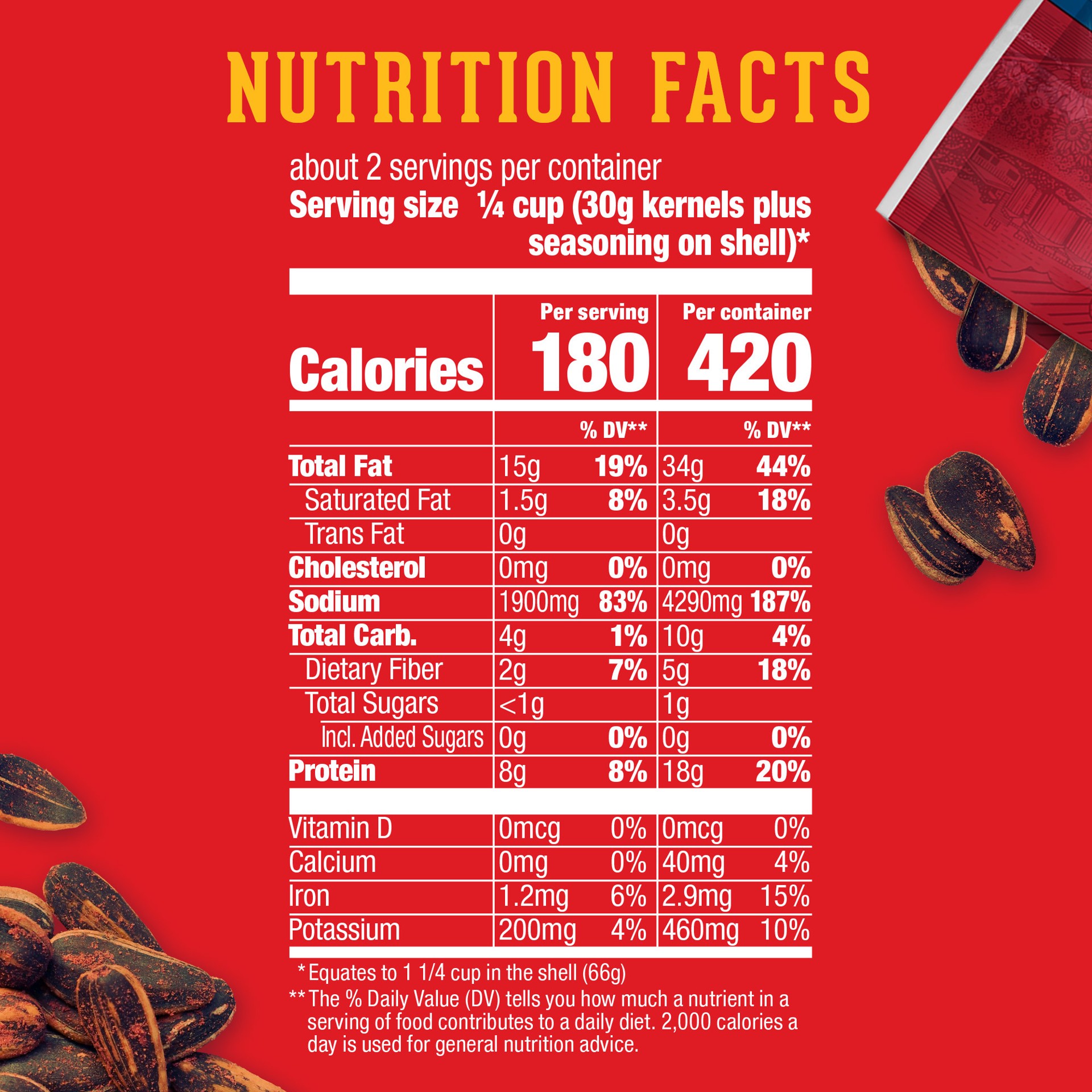 slide 5 of 5, DAVID Jumbo Salted & Roasted Frank's RedHot Flavored Sunflower Seeds Jumbo 5.25 oz, 5.25 oz